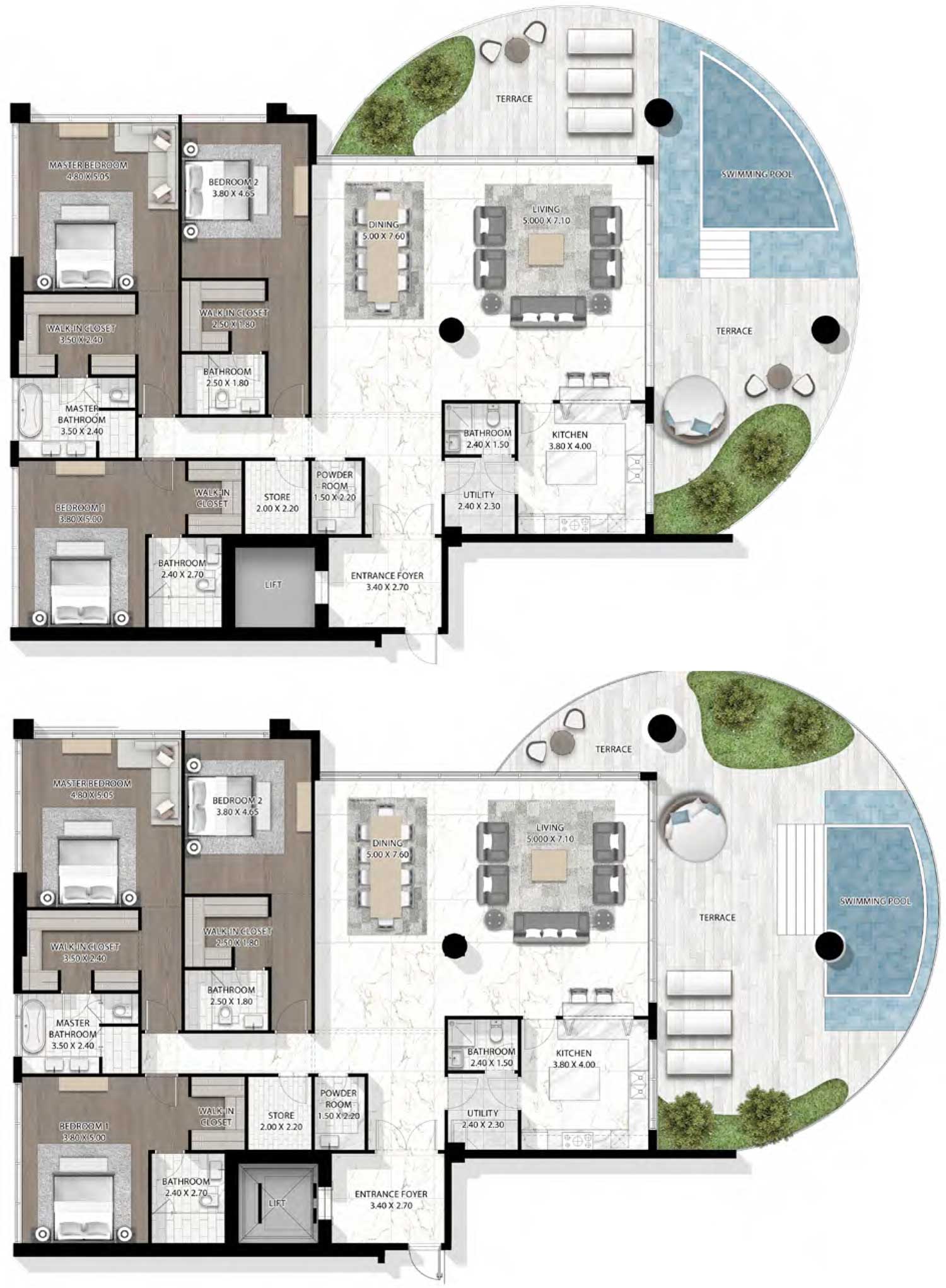 Floor Plans of DAMAC Cavalli Couture