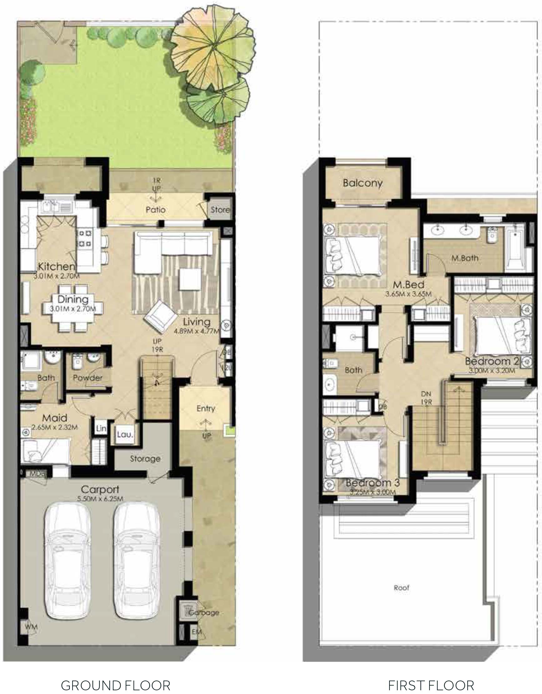 Floor Plans of NSHAMA Naseem Townhouses