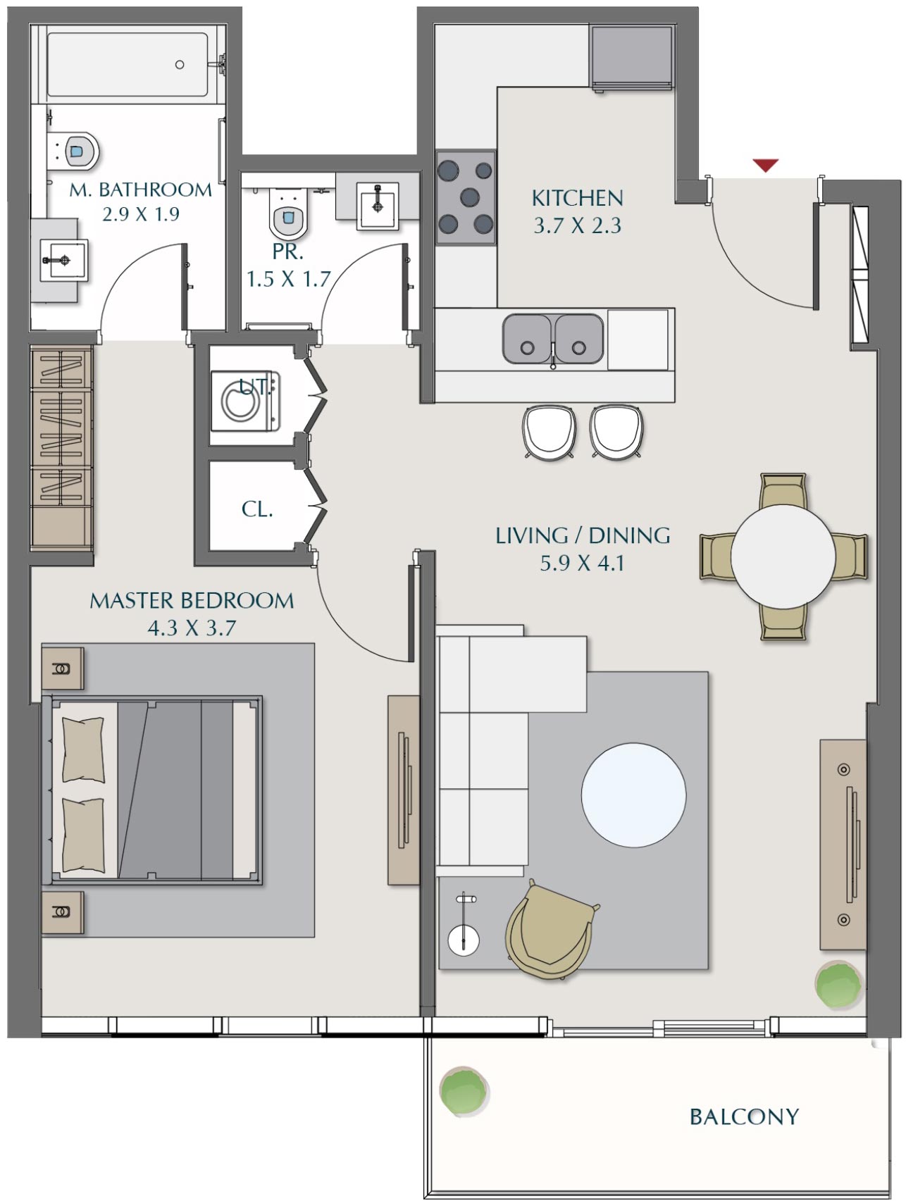 Floor Plans of Wasl 1 Residences Dubai